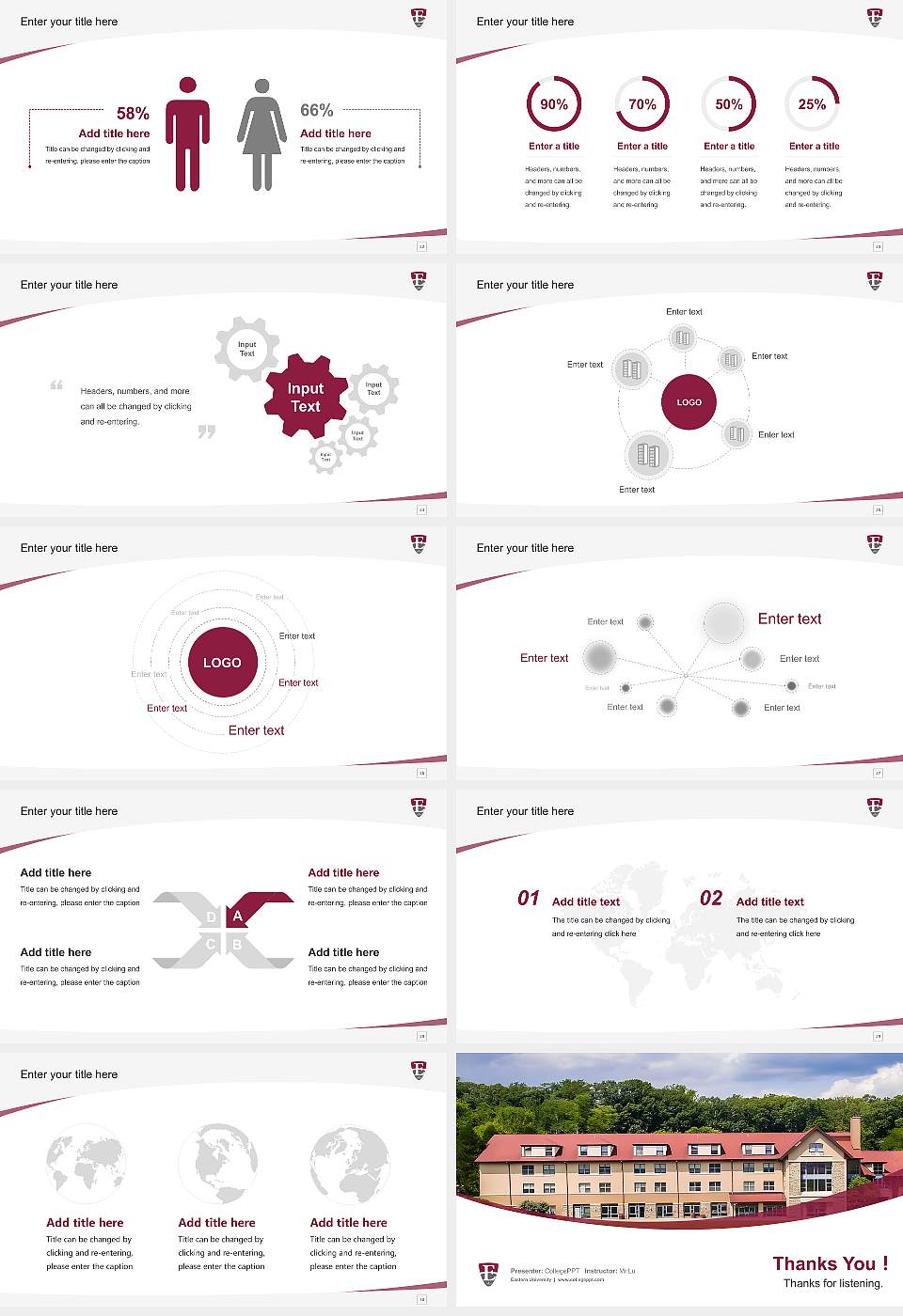 Eastern University Course/Courseware Creation PPT Template16:9 ratio PPT effect preview image4