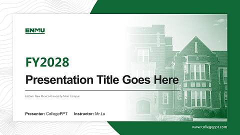 Eastern New Mexico University-Main Campus Academic Presentation/Research Findings Report PPT Template