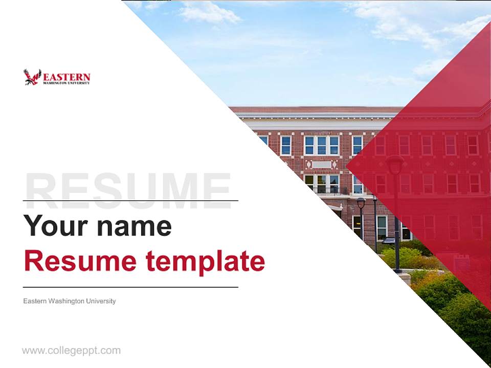 Eastern Washington University Resume PPT Template4:3 ratio PPT effect preview image5