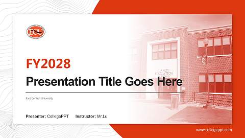 East Central University Academic Presentation/Research Findings Report PPT Template