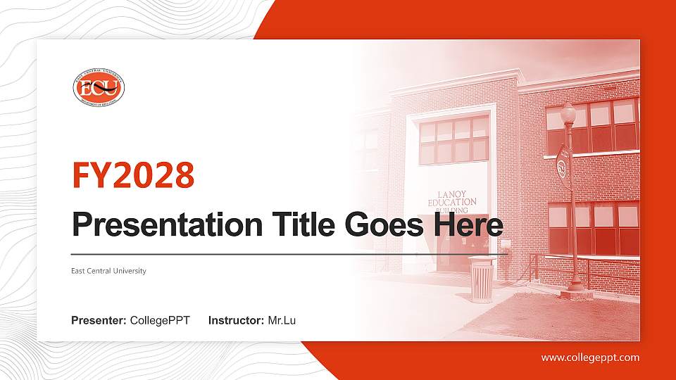 East Central University Academic Presentation/Research Findings Report PPT Template16:9 ratio PPT effect preview image