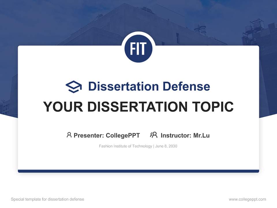 Fashion Institute of Technology Graduation Thesis Defense PPT Template4:3 ratio PPT effect preview image1