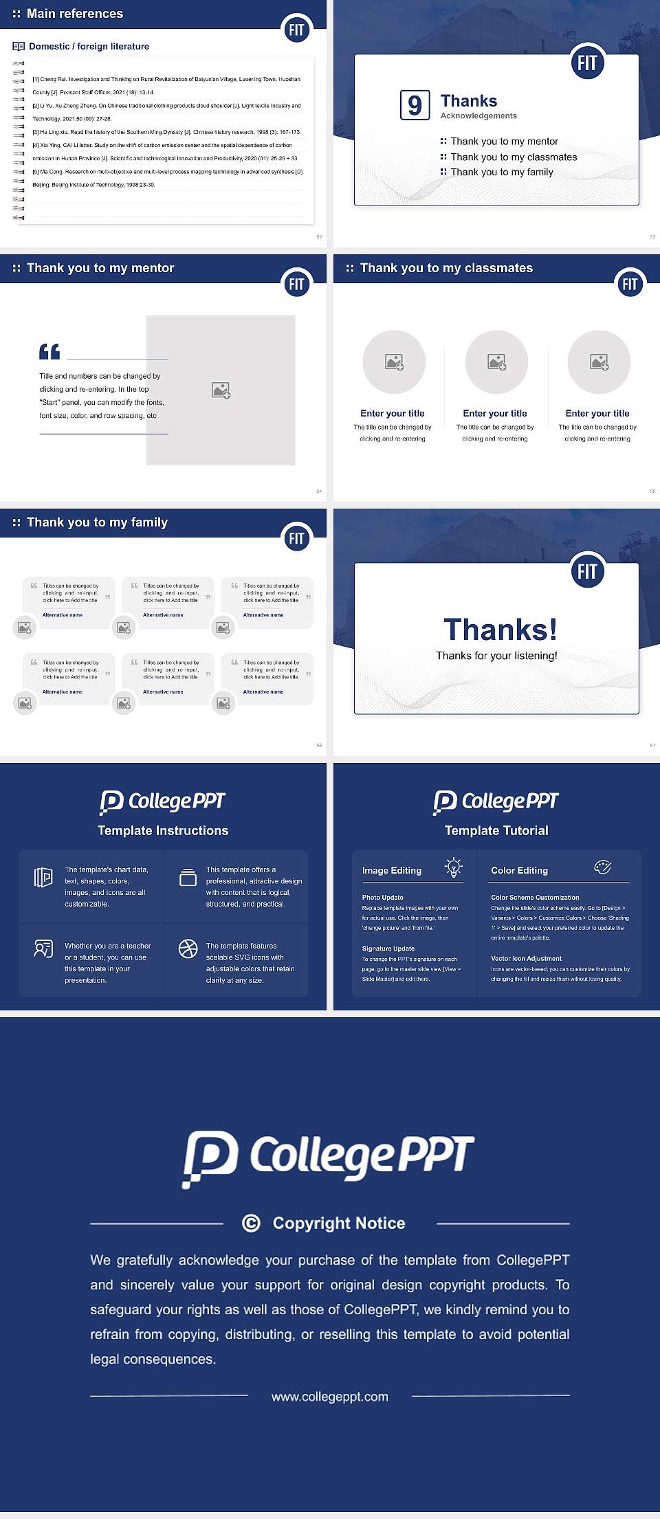 Fashion Institute of Technology Graduation Thesis Defense PPT Template4:3 ratio PPT effect preview image7