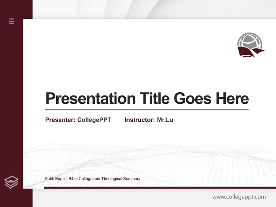 Faith Baptist Bible College and Theological Seminary Thesis Proposal/Graduation Defense PPT Template4:3 ratio PPT effect preview image5