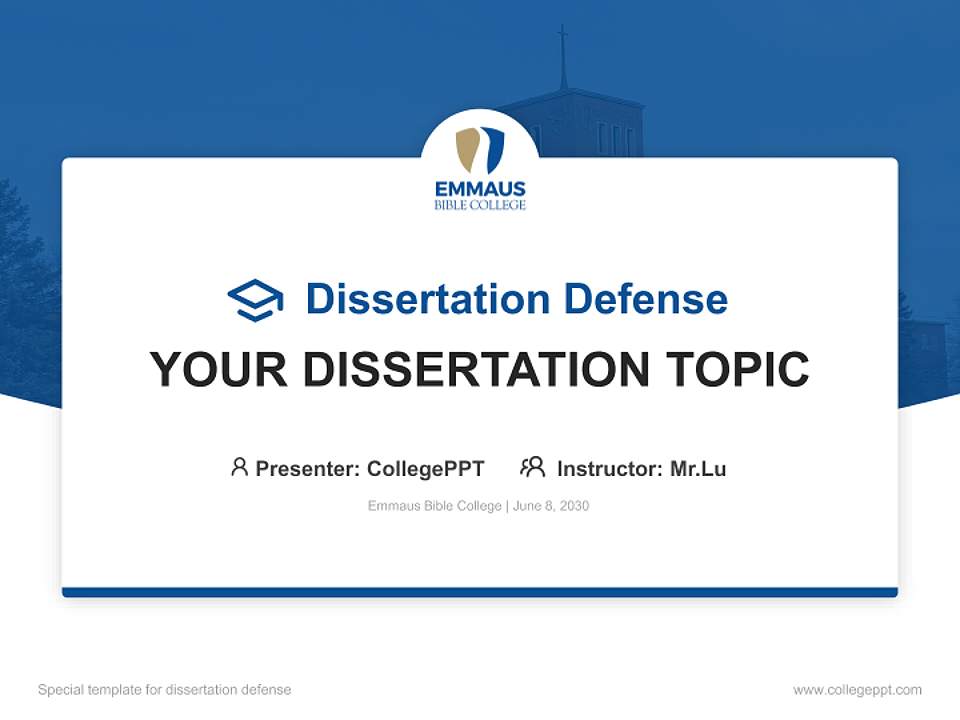 Emmaus Bible College Graduation Thesis Defense PPT Template4:3 ratio PPT effect preview image7
