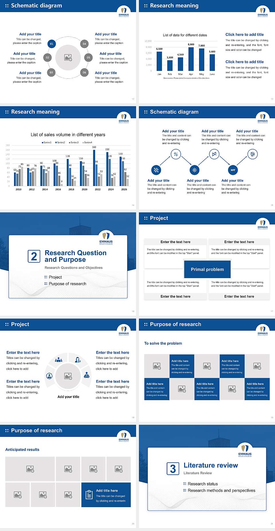 Emmaus Bible College Graduation Thesis Defense PPT Template4:3 ratio PPT effect preview image3