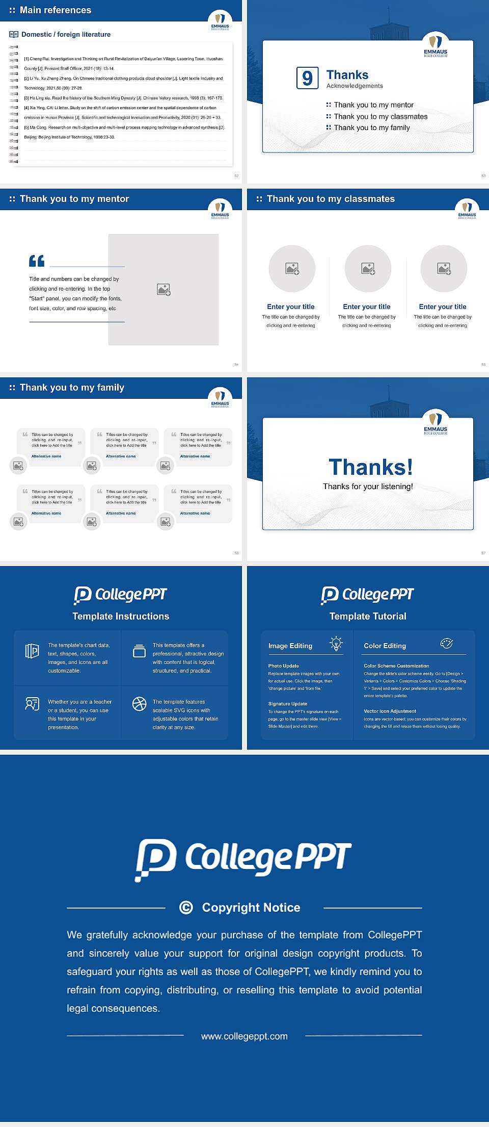 Emmaus Bible College Graduation Thesis Defense PPT Template4:3 ratio PPT effect preview image7