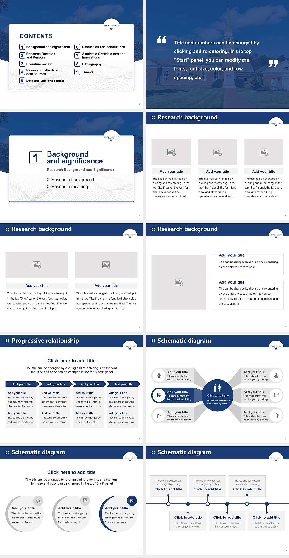 Emory & Henry College Graduation Thesis Defense PPT Template4:3 ratio PPT effect preview image2
