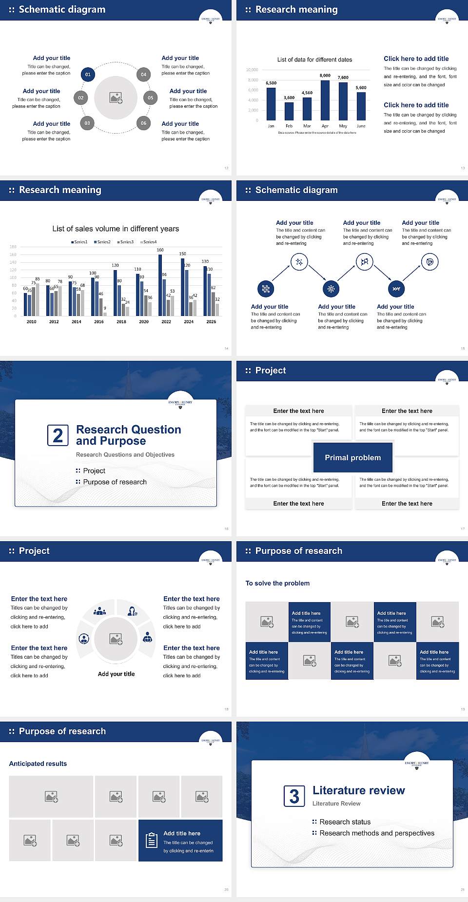Emory & Henry College Graduation Thesis Defense PPT Template4:3 ratio PPT effect preview image3