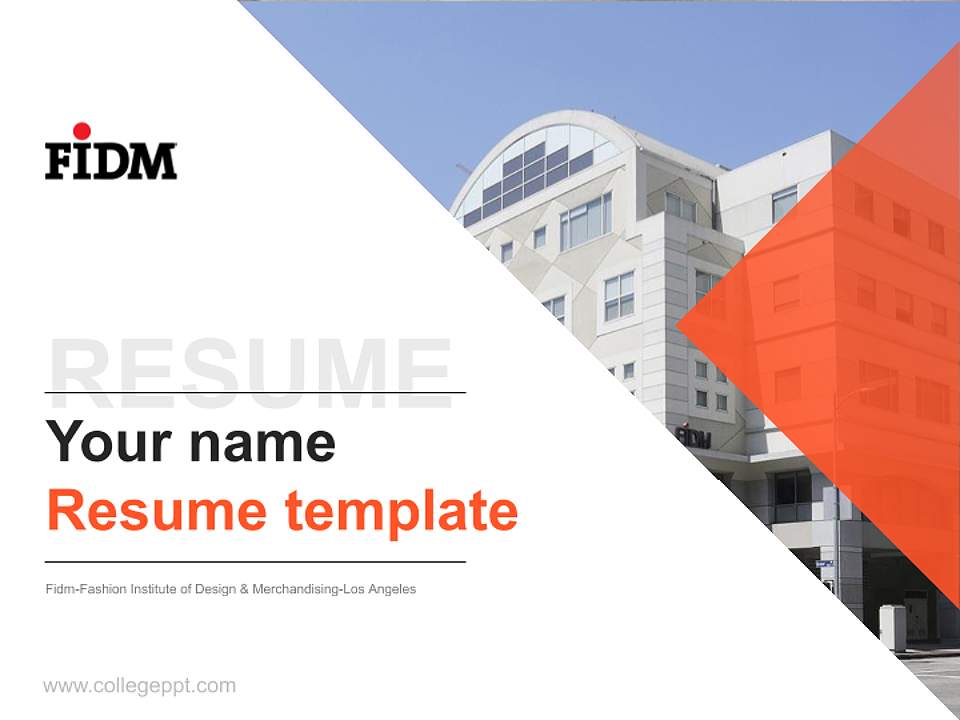 Fidm-Fashion Institute of Design & Merchandising-Los Angeles Resume PPT Template4:3 ratio PPT effect preview image5
