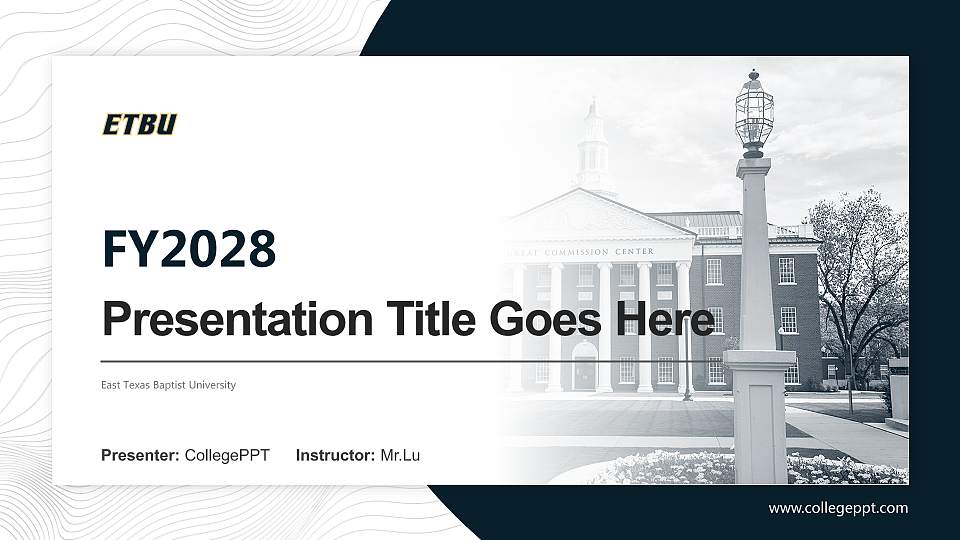 East Texas Baptist University Academic Presentation/Research Findings Report PPT Template16:9 ratio PPT effect preview image