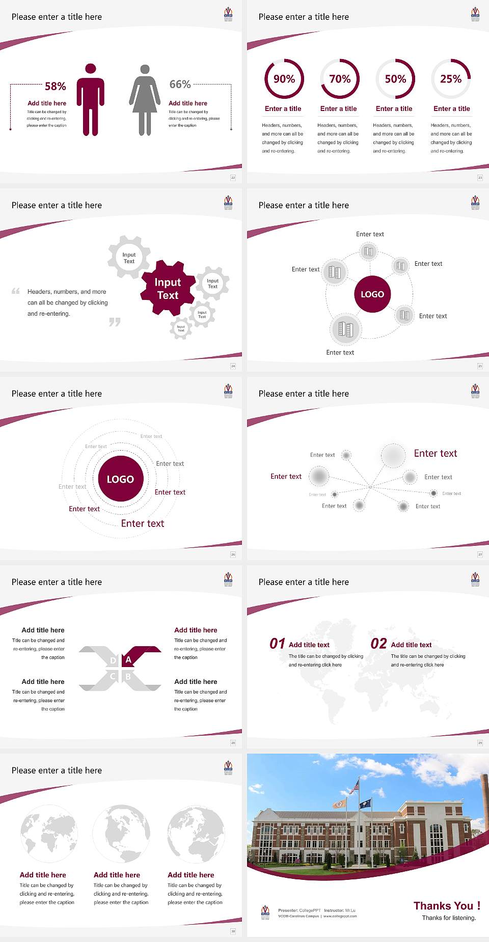 VCOM-Carolinas Campus Course/Courseware Creation PPT Template4:3 ratio PPT effect preview image4