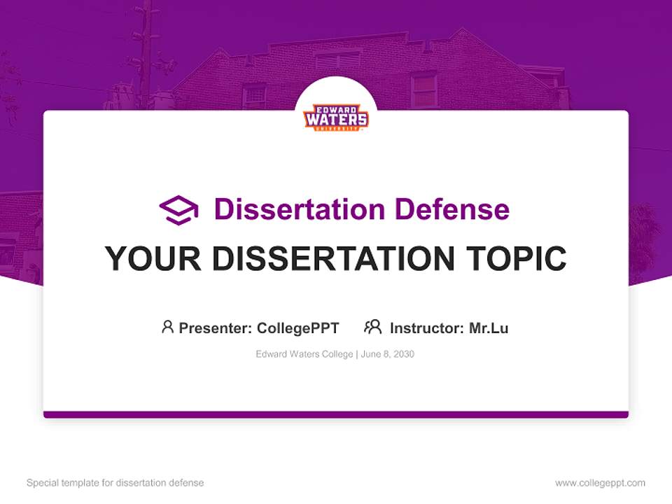 Edward Waters College Graduation Thesis Defense PPT Template4:3 ratio PPT effect preview image7
