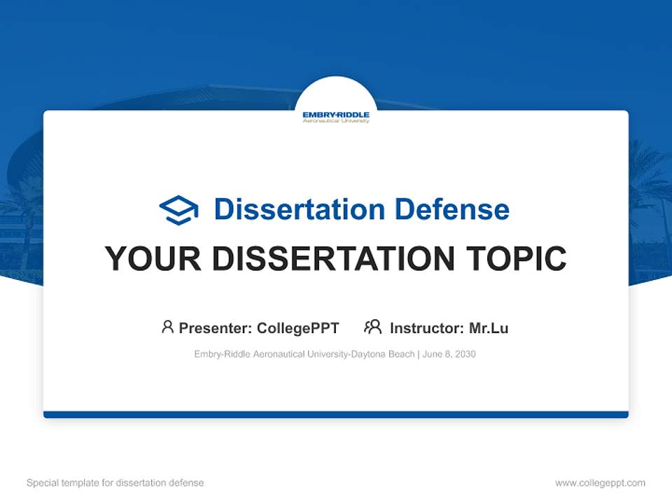 Embry-Riddle Aeronautical University-Daytona Beach Graduation Thesis Defense PPT Template4:3 ratio PPT effect preview image7