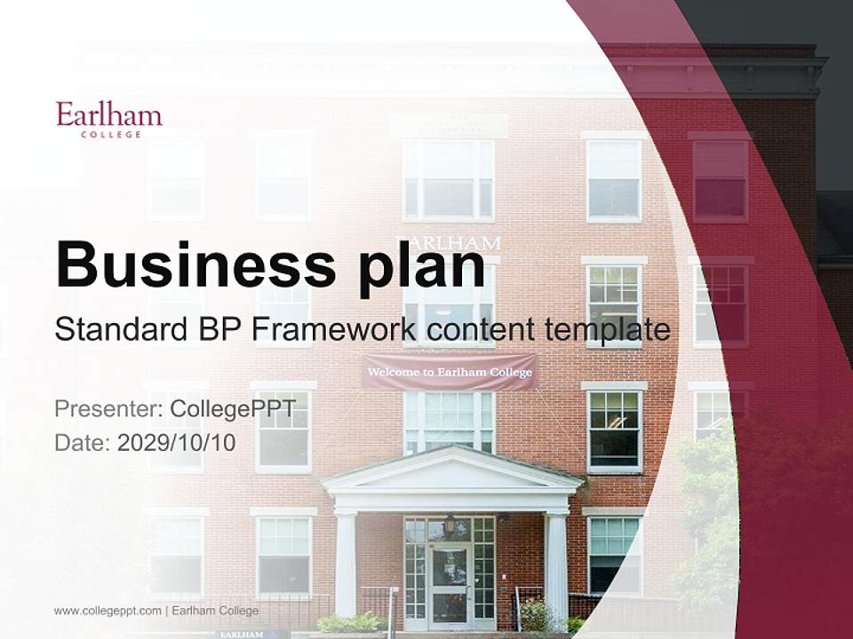 Earlham College Competition/Entrepreneurship Contest PPT Template4:3 ratio PPT effect preview image9