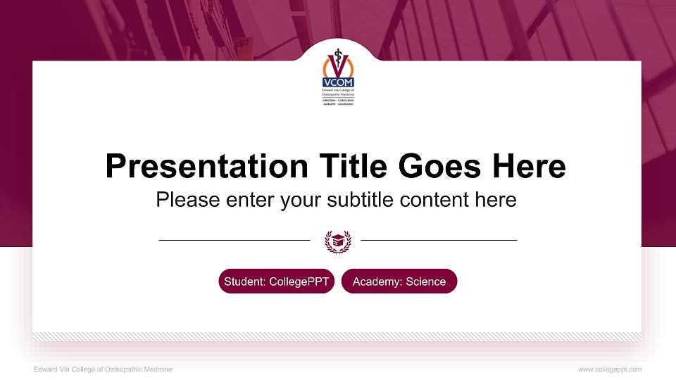 Edward Via College of Osteopathic Medicine National Scholarship Defense PPT Template16:9 ratio PPT effect preview image