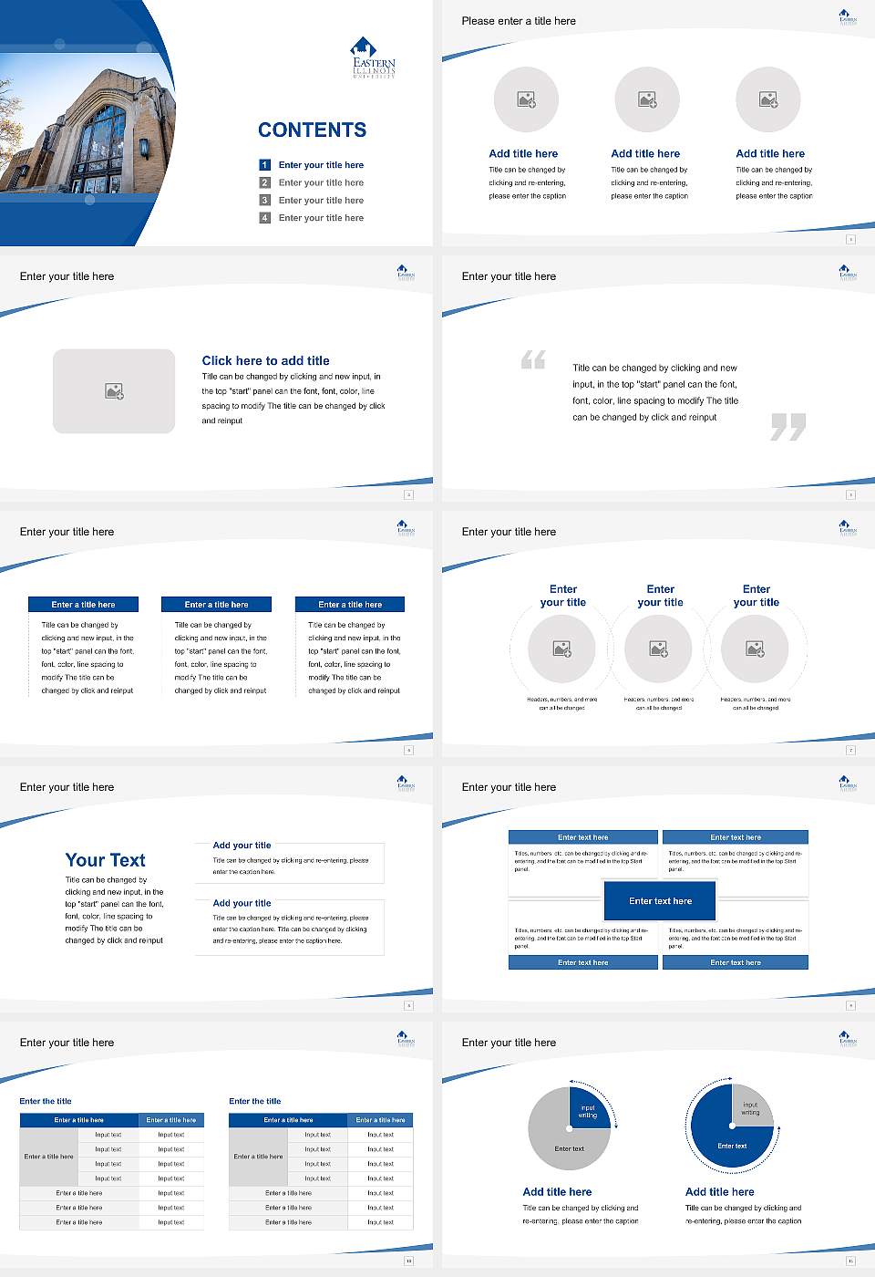 Eastern Illinois University Course/Courseware Creation PPT Template16:9 ratio PPT effect preview image2