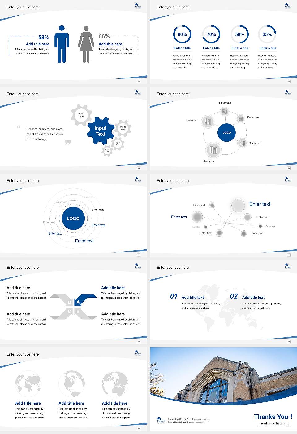 Eastern Illinois University Course/Courseware Creation PPT Template16:9 ratio PPT effect preview image4