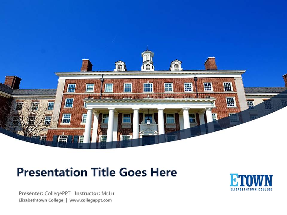 Elizabethtown College Course/Courseware Creation PPT Template4:3 ratio PPT effect preview image5