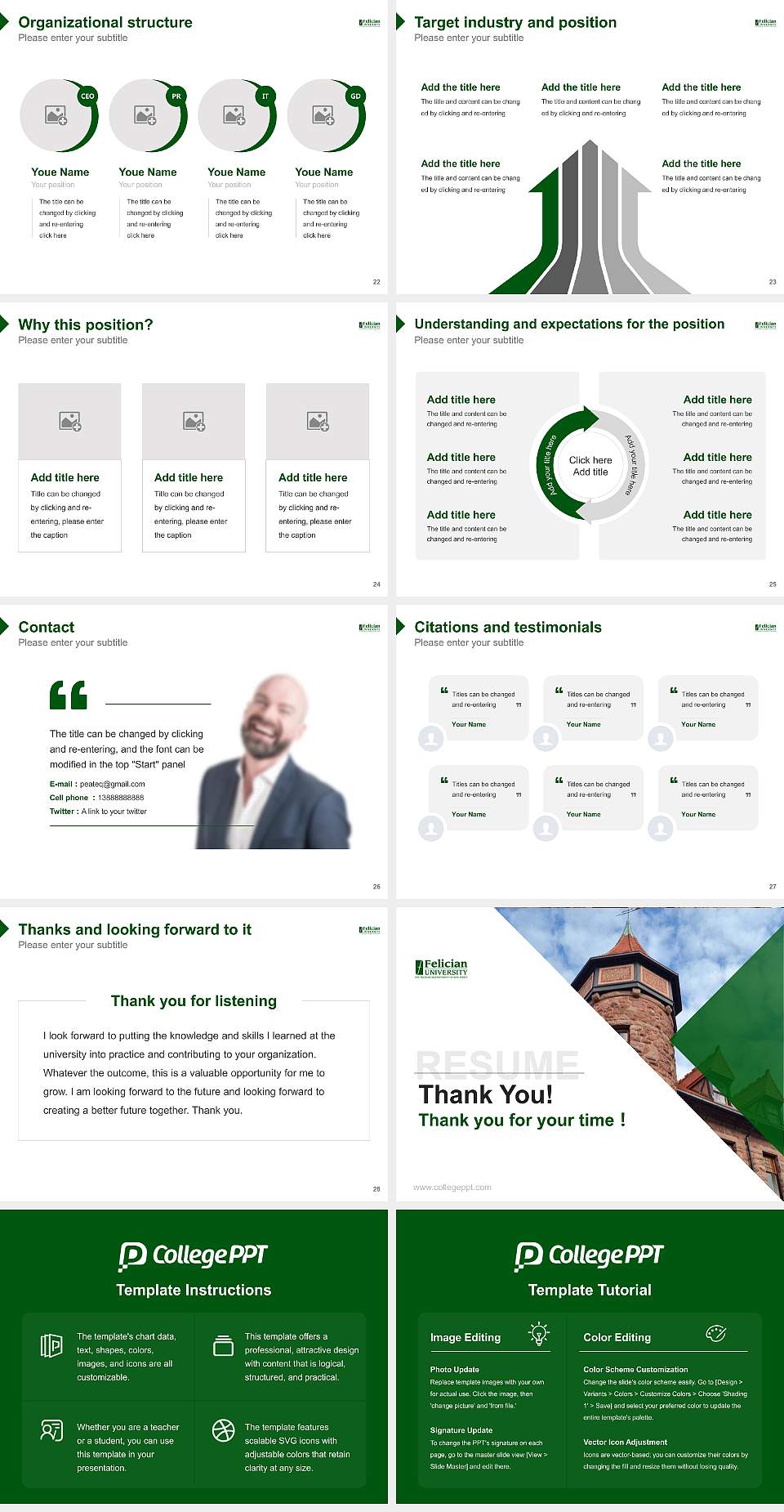 Felician University Resume PPT Template4:3 ratio PPT effect preview image4