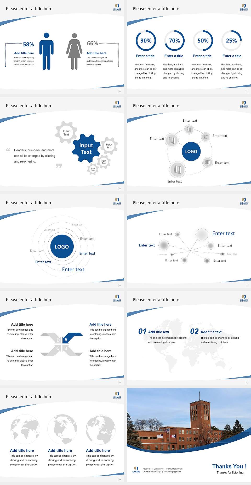 Emmaus Bible College Course/Courseware Creation PPT Template4:3 ratio PPT effect preview image4