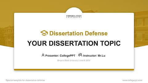 Emporia State University Graduation Thesis Defense PPT Template