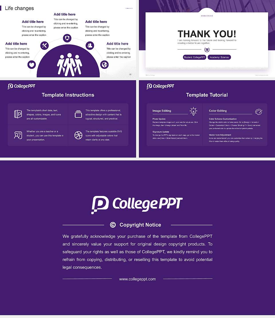 Elmira College National Scholarship Defense PPT Template16:9 ratio PPT effect preview image4