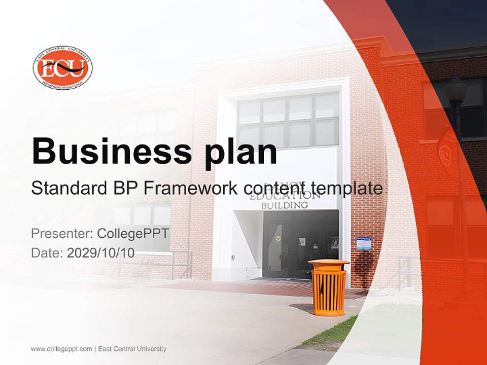 East Central University Competition/Entrepreneurship Contest PPT Template4:3 ratio PPT effect preview image9