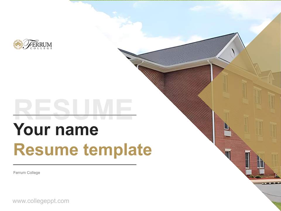 Ferrum College Resume PPT Template4:3 ratio PPT effect preview image5