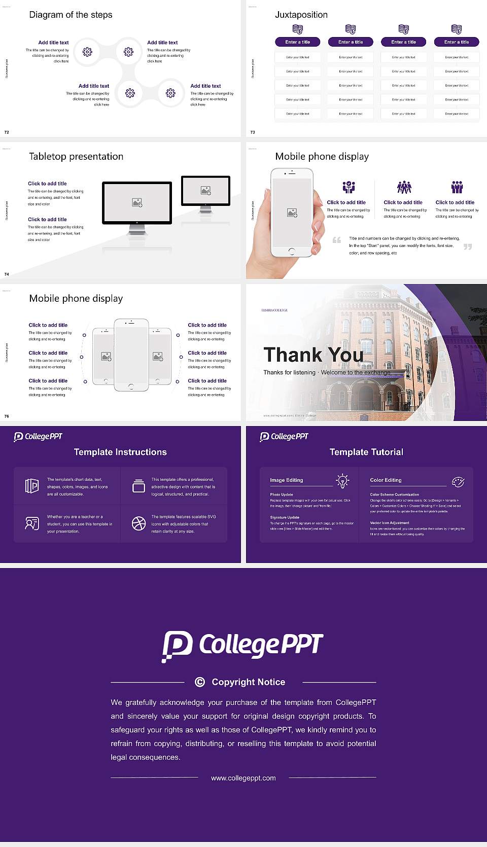 Elmira College Competition/Entrepreneurship Contest PPT Template16:9 ratio PPT effect preview image9