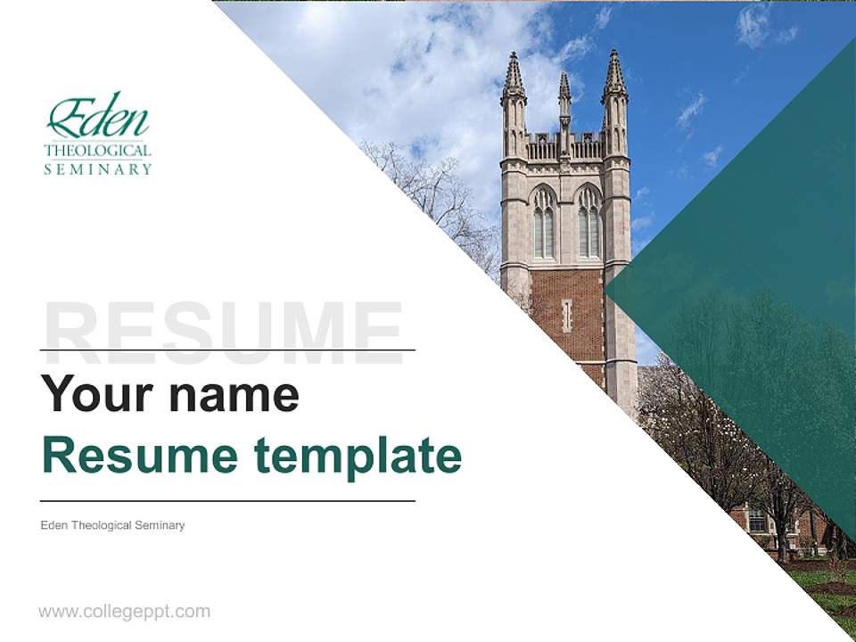 Eden Theological Seminary Resume PPT Template4:3 ratio PPT effect preview image5