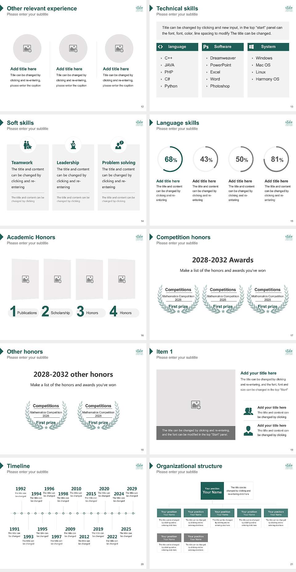 Eden Theological Seminary Resume PPT Template4:3 ratio PPT effect preview image3