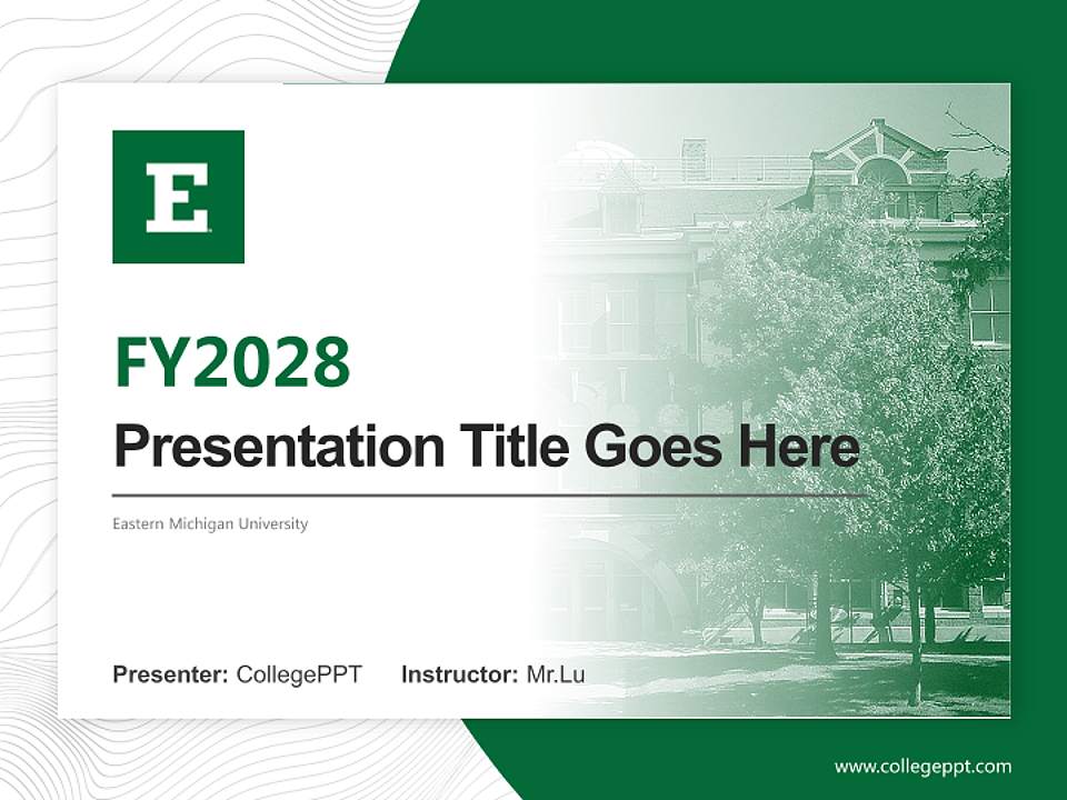 Eastern Michigan University Academic Presentation/Research Findings Report PPT Template4:3 ratio PPT effect preview image5