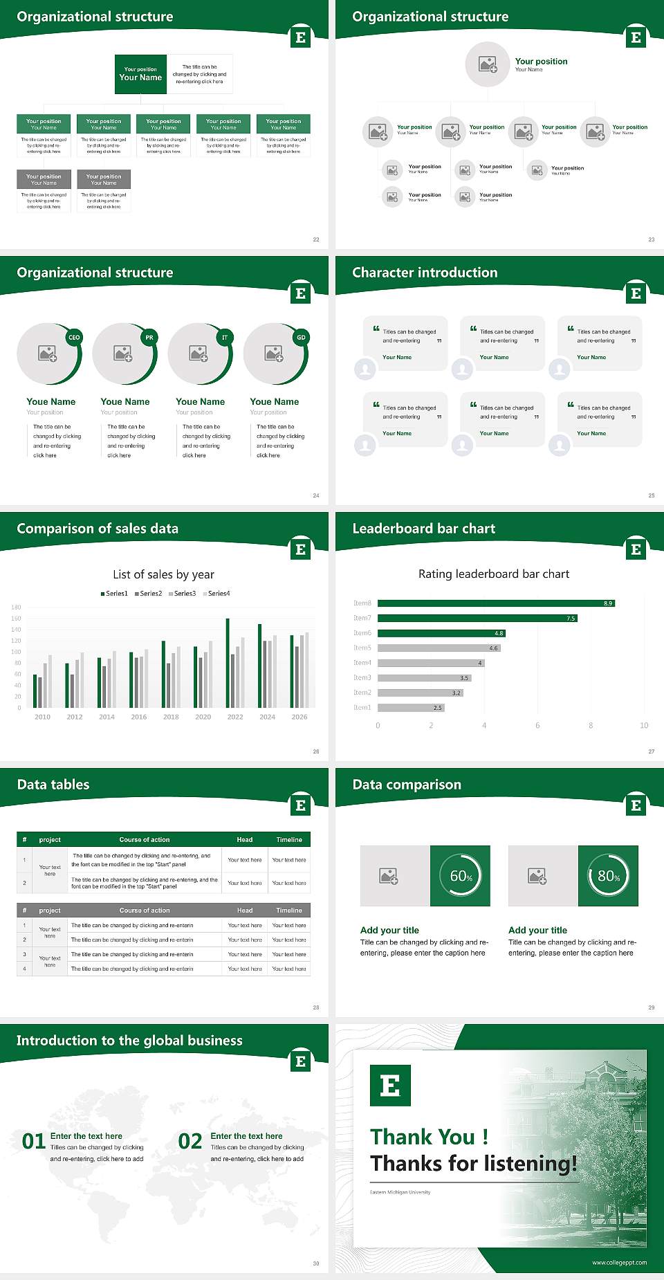 Eastern Michigan University Academic Presentation/Research Findings Report PPT Template4:3 ratio PPT effect preview image4