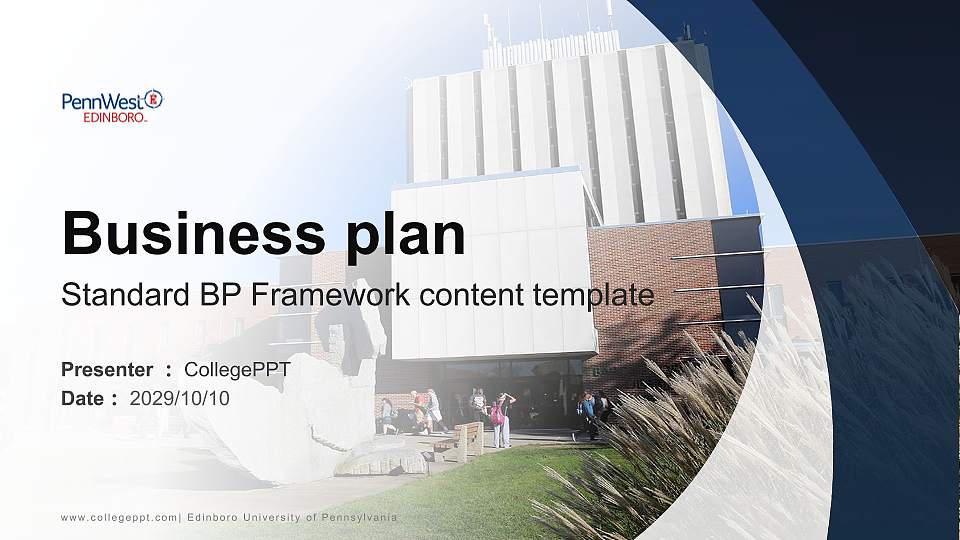 Edinboro University of Pennsylvania Competition/Entrepreneurship Contest PPT Template16:9 ratio PPT effect preview image