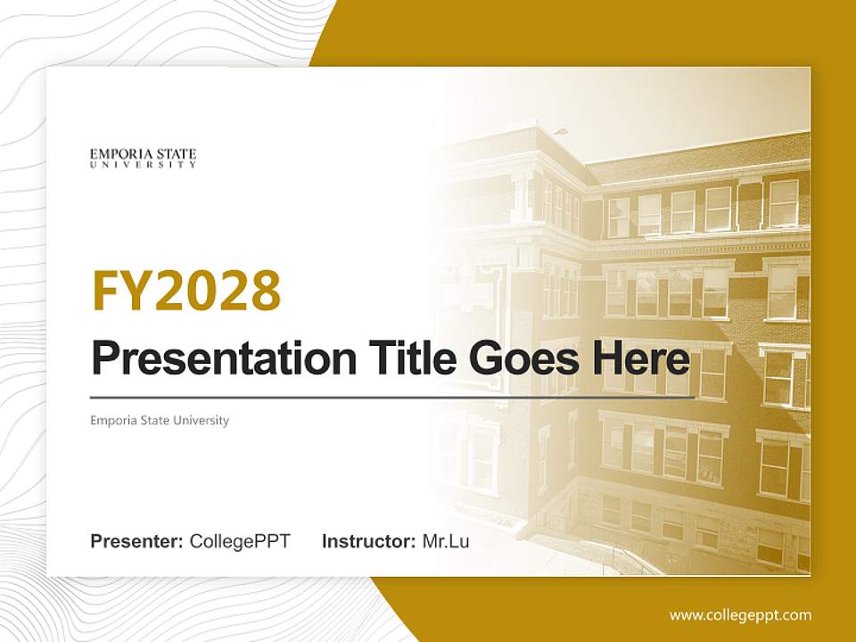Emporia State University Academic Presentation/Research Findings Report PPT Template4:3 ratio PPT effect preview image5