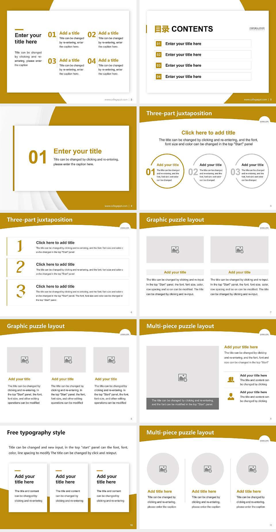 Emporia State University Academic Presentation/Research Findings Report PPT Template4:3 ratio PPT effect preview image2