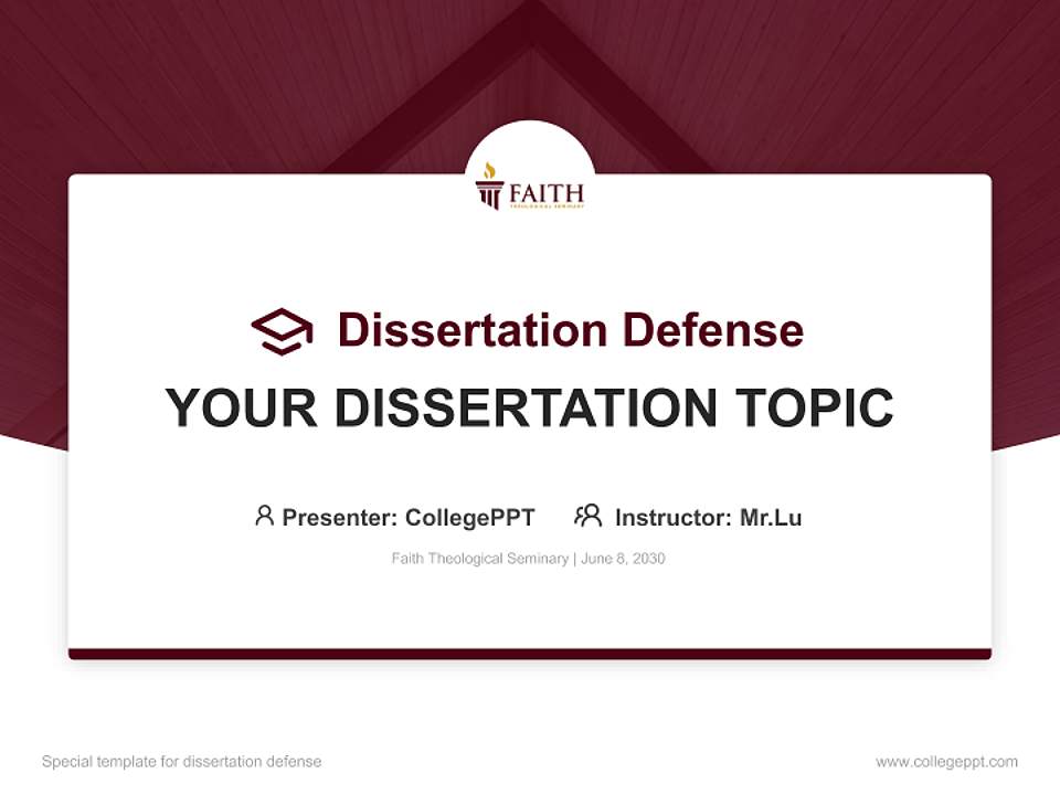 Faith Theological Seminary Graduation Thesis Defense PPT Template4:3 ratio PPT effect preview image7