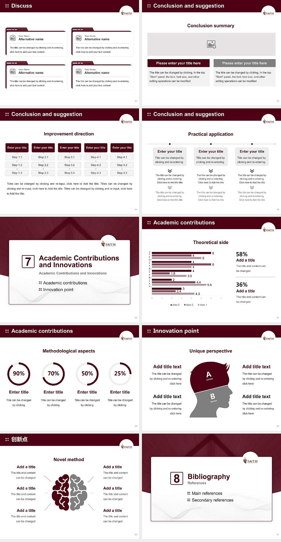 Faith Theological Seminary Graduation Thesis Defense PPT Template4:3 ratio PPT effect preview image6
