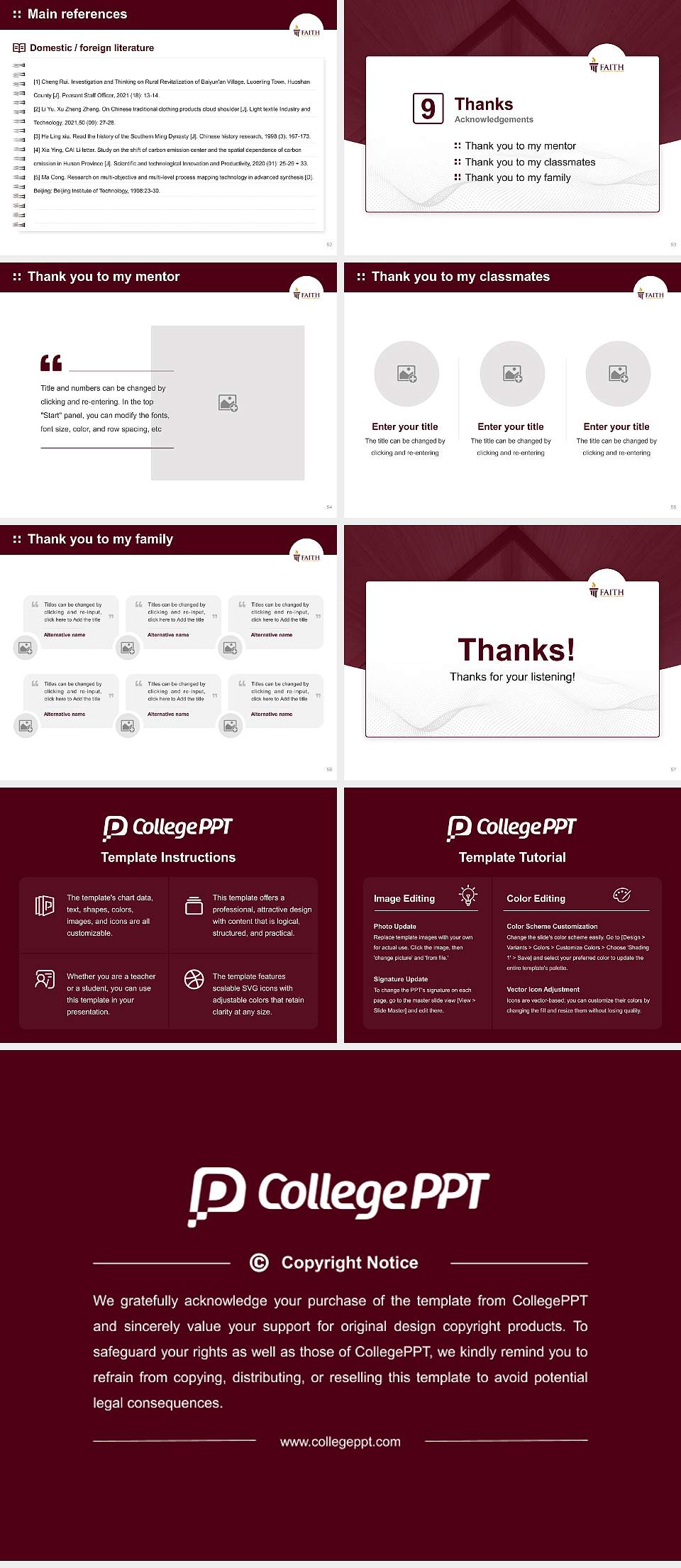 Faith Theological Seminary Graduation Thesis Defense PPT Template4:3 ratio PPT effect preview image7