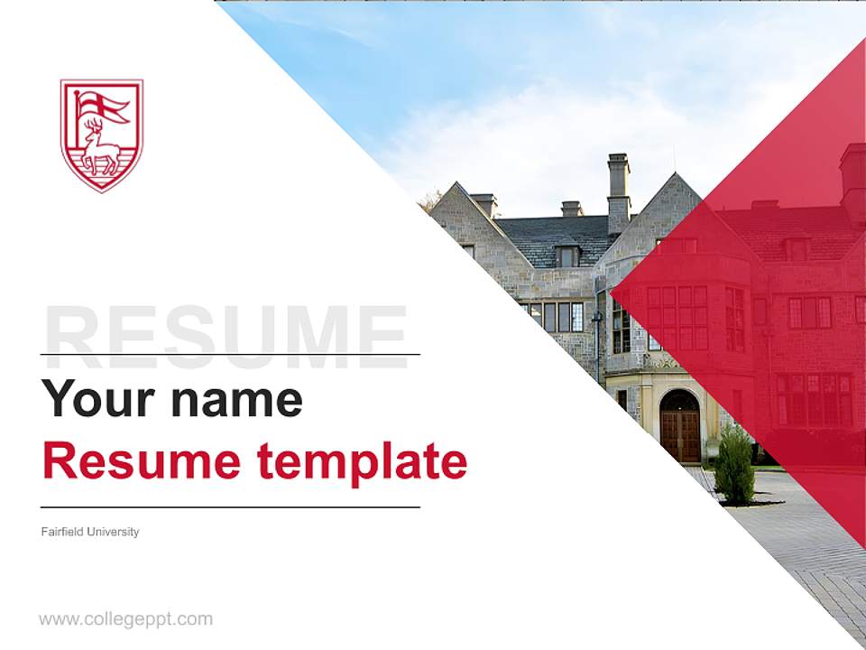Fairfield University Resume PPT Template4:3 ratio PPT effect preview image5