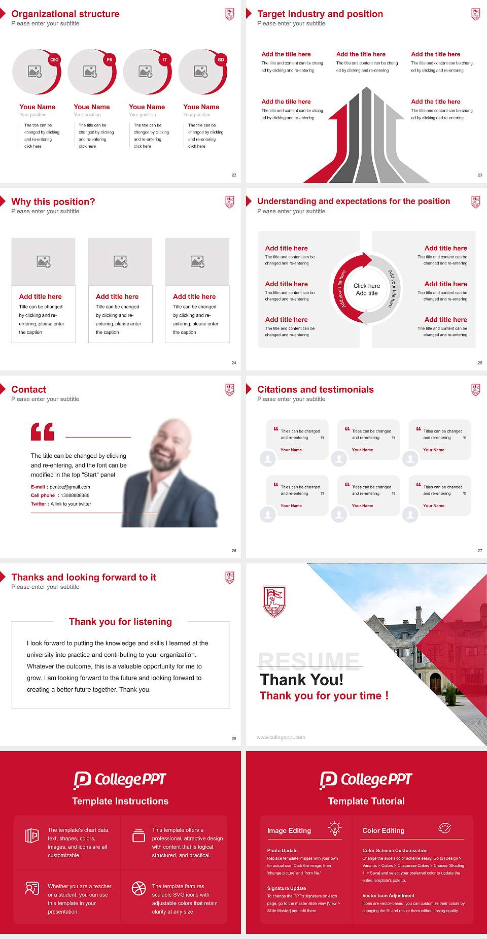 Fairfield University Resume PPT Template4:3 ratio PPT effect preview image4