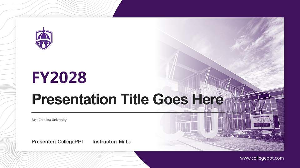 East Carolina University Academic Presentation/Research Findings Report PPT Template16:9 ratio PPT effect preview image