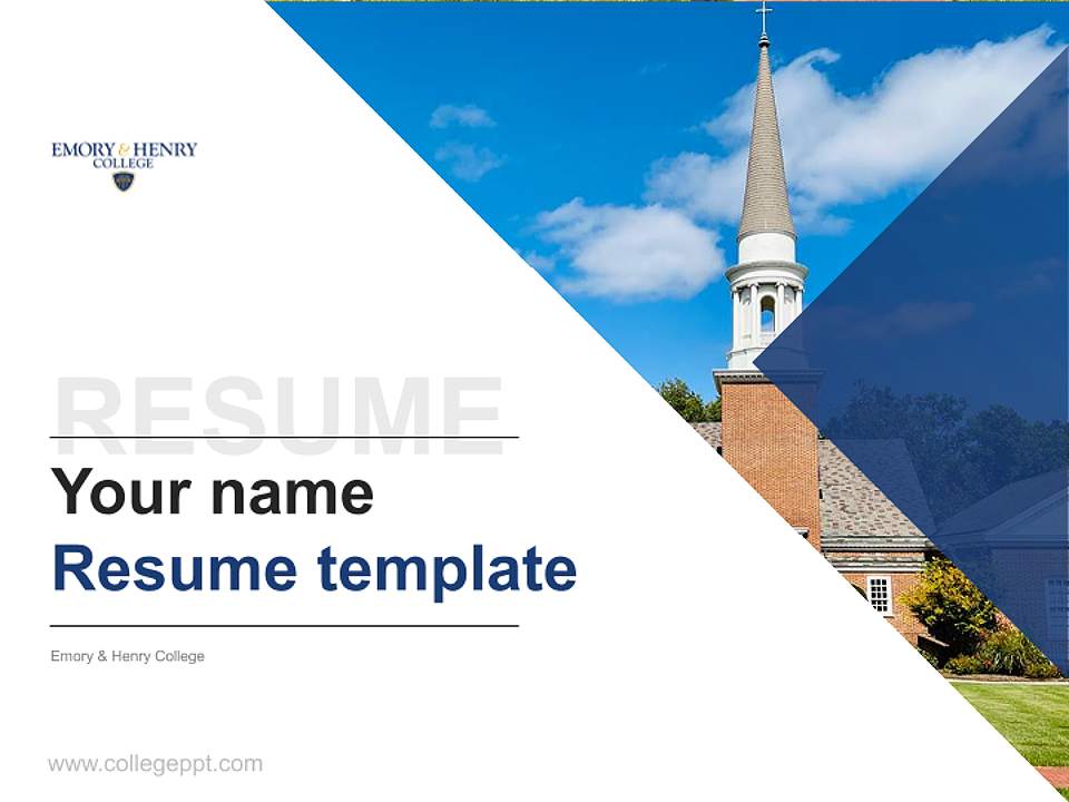 Emory & Henry College Resume PPT Template4:3 ratio PPT effect preview image5