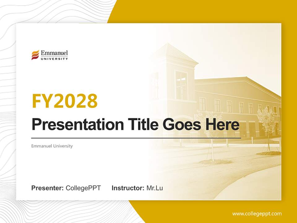 Emmanuel University Academic Presentation/Research Findings Report PPT Template4:3 ratio PPT effect preview image5