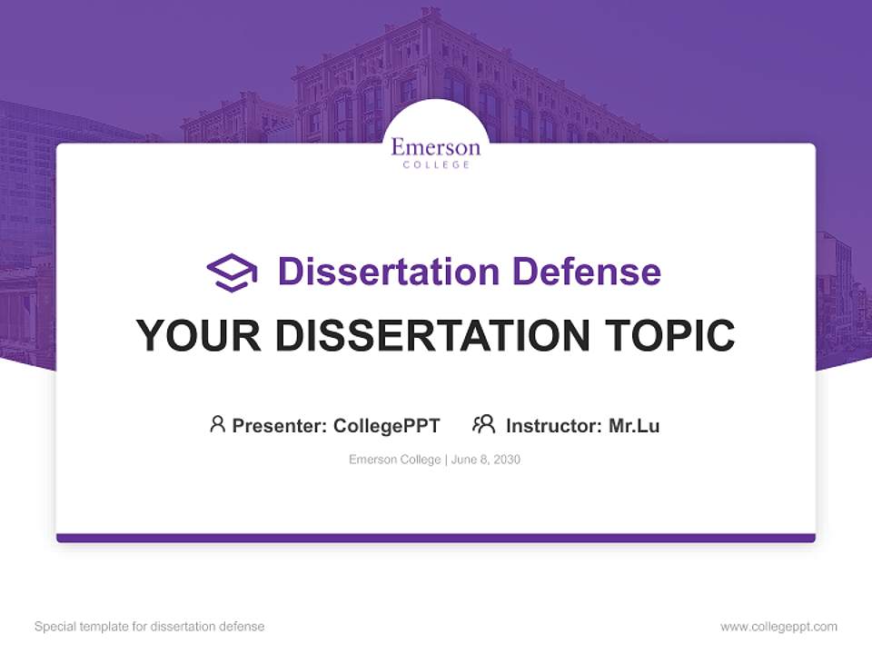 Emerson College Graduation Thesis Defense PPT Template4:3 ratio PPT effect preview image7