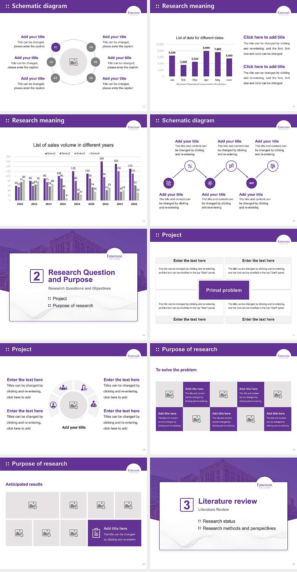 Emerson College Graduation Thesis Defense PPT Template4:3 ratio PPT effect preview image3