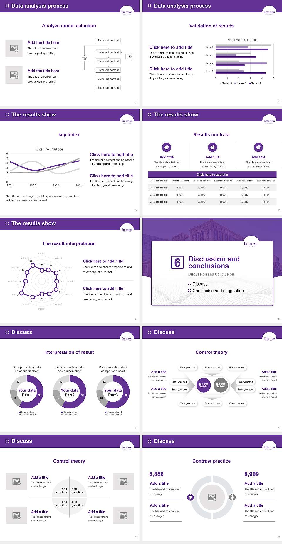 Emerson College Graduation Thesis Defense PPT Template4:3 ratio PPT effect preview image5