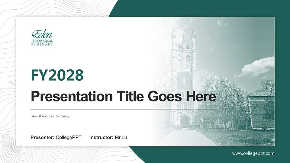Eden Theological Seminary Academic Presentation/Research Findings Report PPT Template16:9 ratio PPT effect preview image