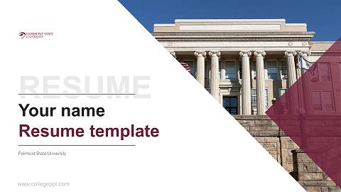 Fairmont State University Resume PPT Template